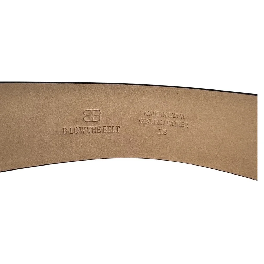 B-Low the Belt Kennedy Leather Belt Black Gold Size XS